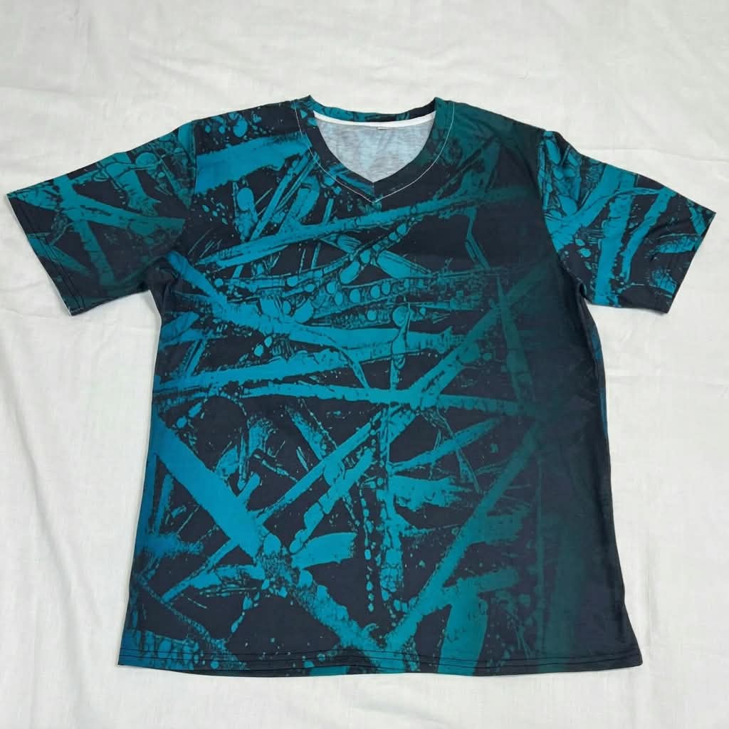 Teal and Dark Blue T-shirt