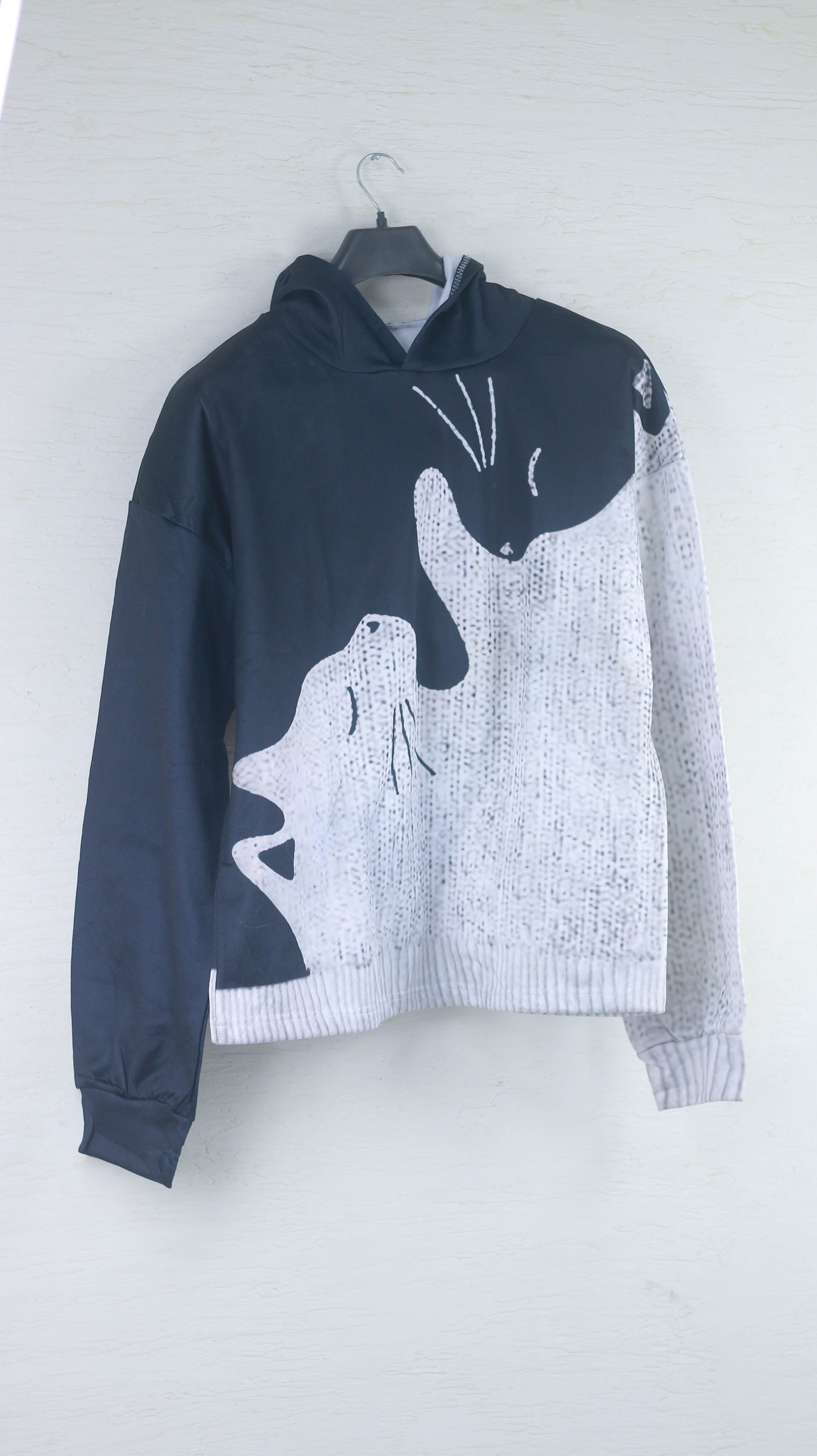 Black and white hoodie