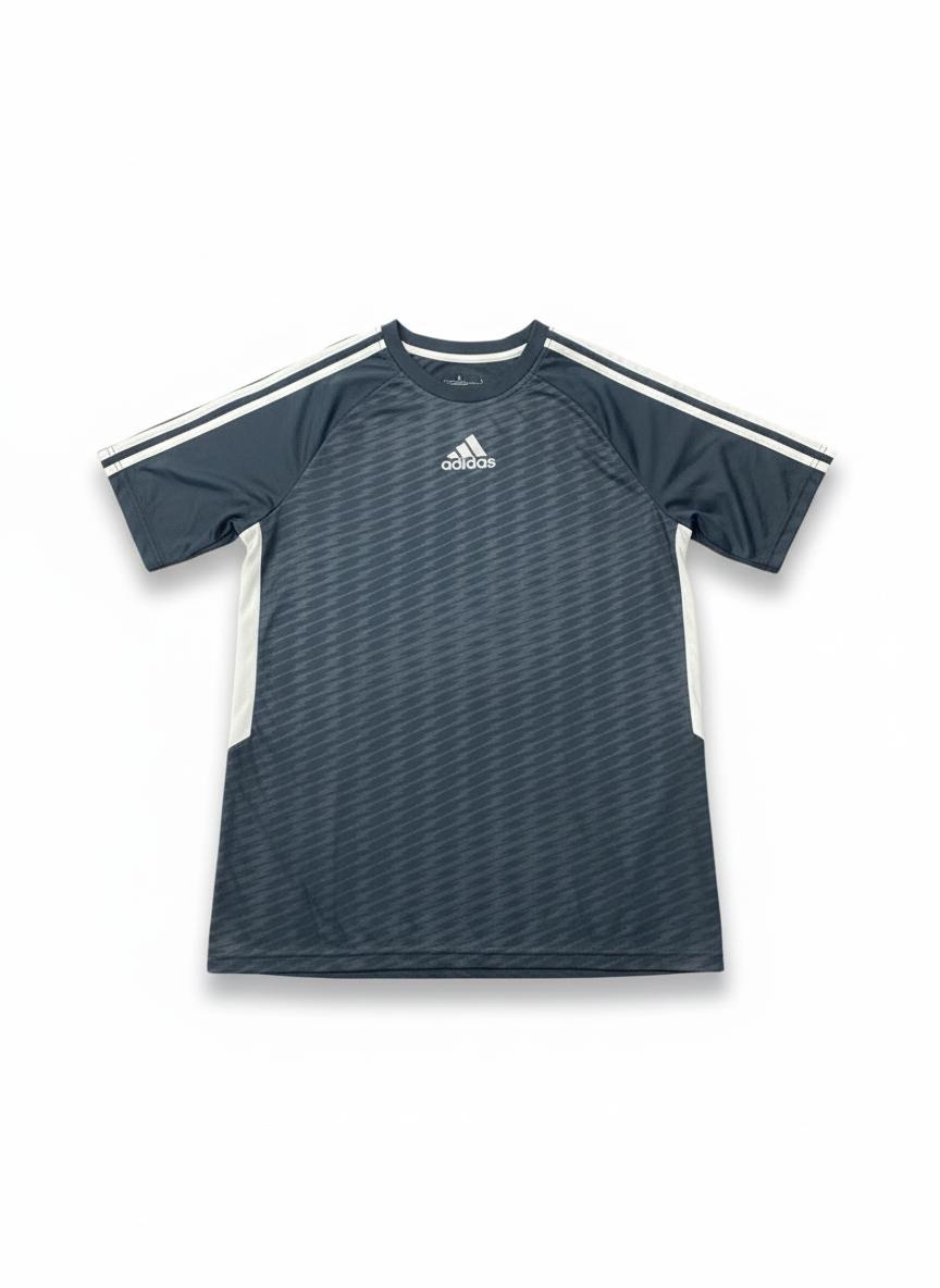 Adidas Dark Grey Diagonal Pattern Athletic T-Shirt