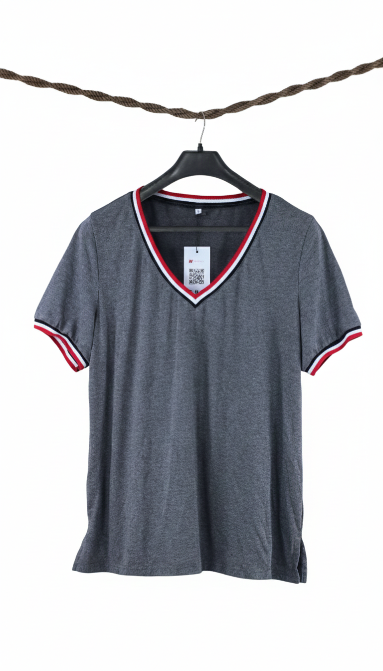 Grey V-Neck - Modern Elegance and Comfort