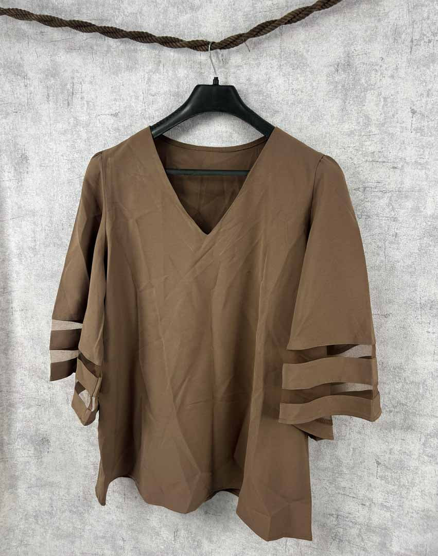V Neck brown top