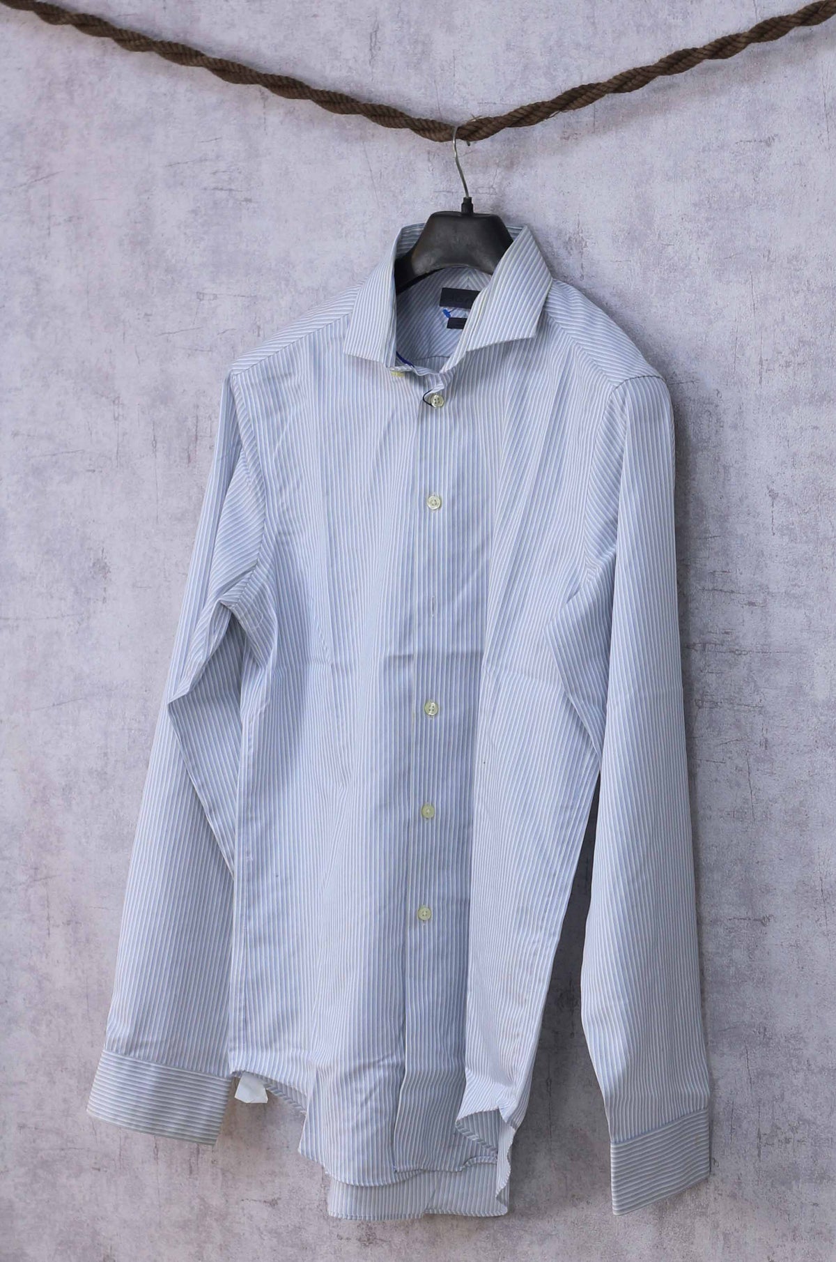 CK CalvinKlein White BLue lines shirt