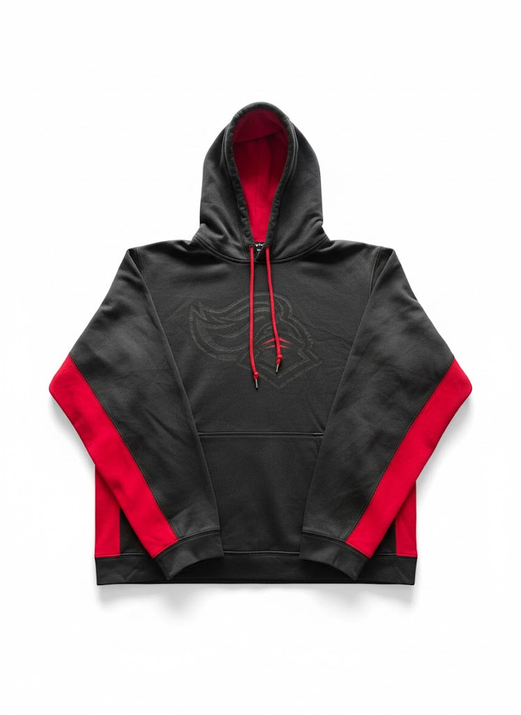 Sport-Tek Athletic Fit Black Hoodie with Red Accents