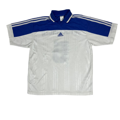 Vintage 90s Adidas Football Jersey| Original Blank Template White-Blue
