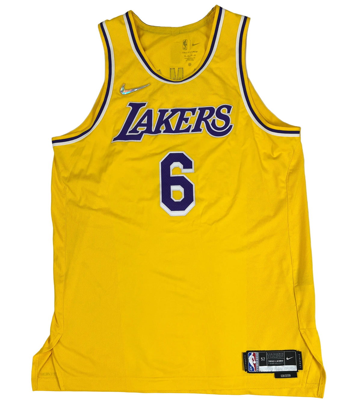 Nike Los Angeles Lakers LeBron James #6 Gold Jersey