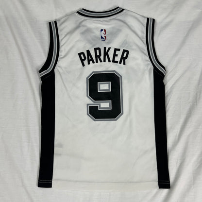 Vintage Adidas San Antonio Spurs Tony Parker #9 Home Replica Jersey (White)