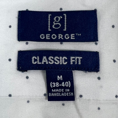 George Classic Fit White dotted Shirt