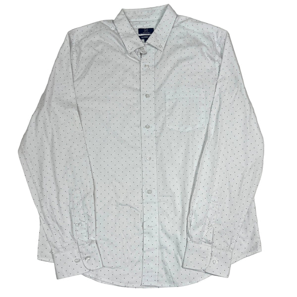 George Classic Fit White dotted Shirt