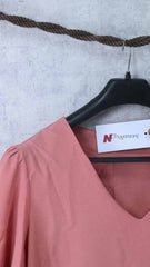 V neck pink Top