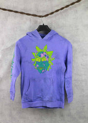 Rick & Morty hoodie|light purple and green,yellow bigo logo on chest