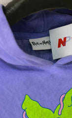 Rick & Morty hoodie|light purple and green,yellow bigo logo on chest